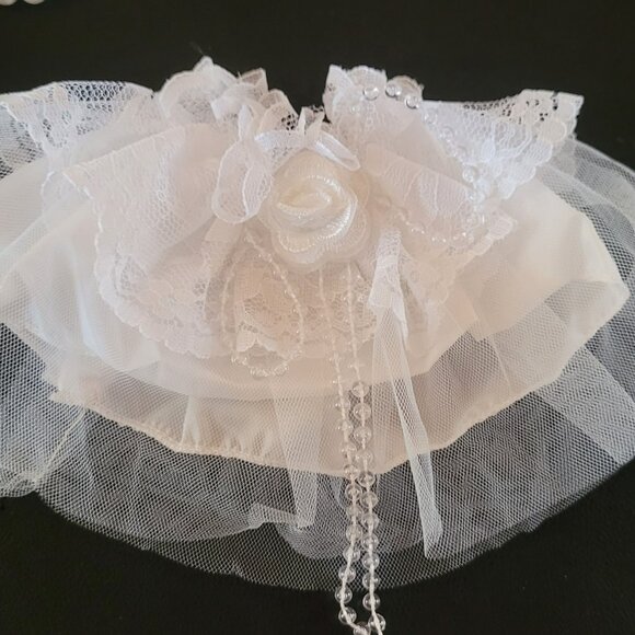 Labubu Wedding dress with pears and vail 3 pc set no doll - Picture 8 of 12